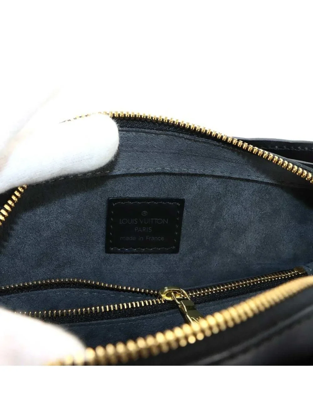 Louis Vuitton Epi Pont Neuf Hand Bag Leather Noir Gold